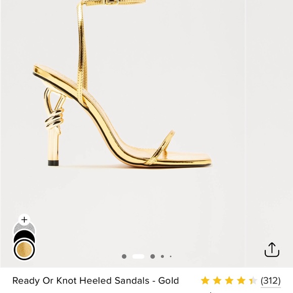 Fashion Nova Gold Strappy Heels - Picture 3 of 8